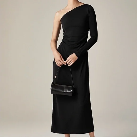 J. Crew | Dresses | J Crew One Shoulder Formal Dress In Jersey Crepe In  Black Size S Nwt | Poshmark